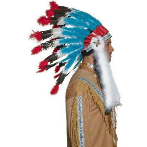 Native American inspired headdress blue