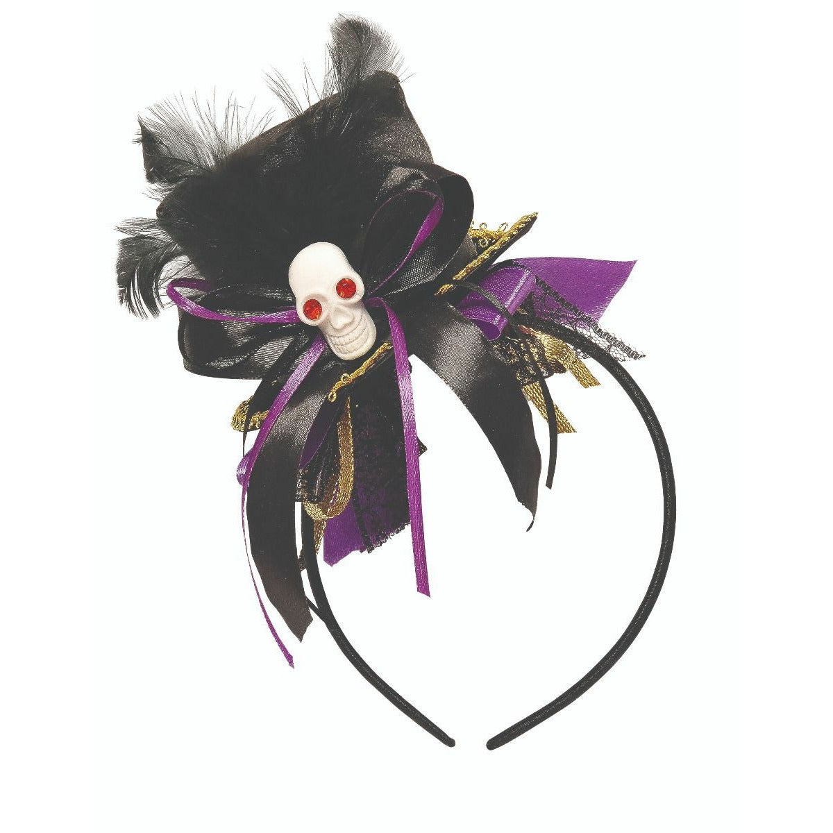 Adult Day of the Dead Mini Hat with Skull