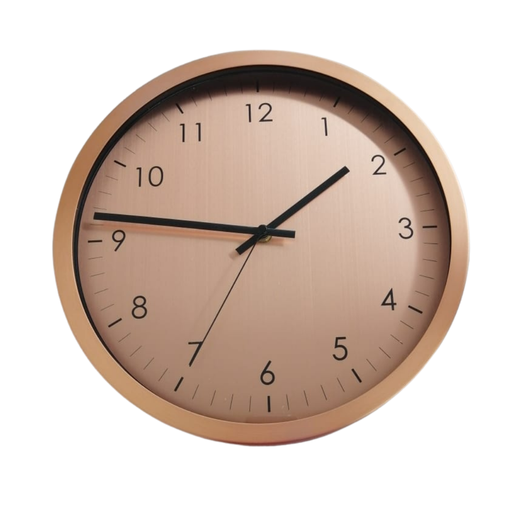 Wall Clock Copper 12.25"