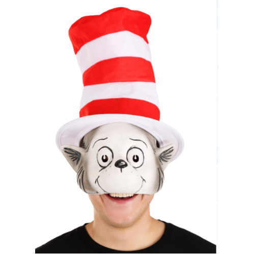 THE CAT IN THE HAT LATEX MASK AND HAT