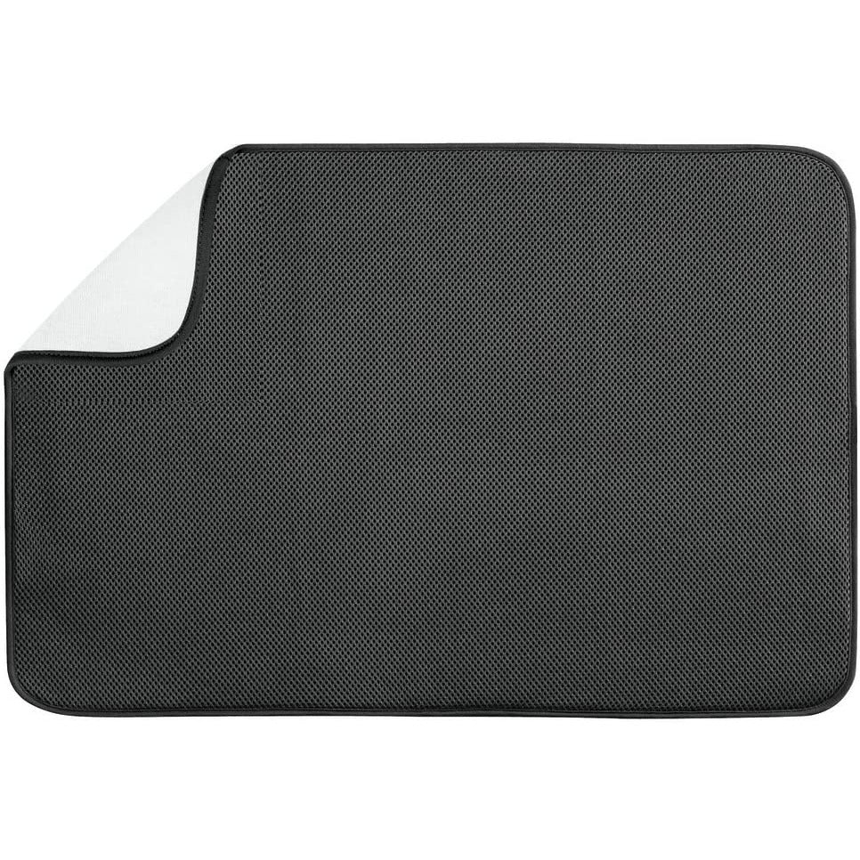 Black/White iDry Kitchen Mat Solid - XLarge 24" x 18"