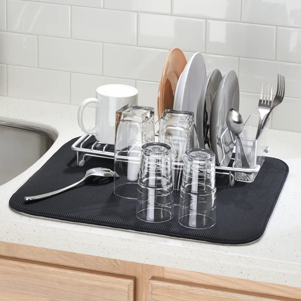 Black/White iDry Kitchen Mat Solid - XLarge 24" x 18"