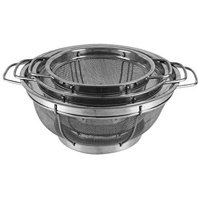 COLANDER SET 3 PIECE STAINLESS STEEL