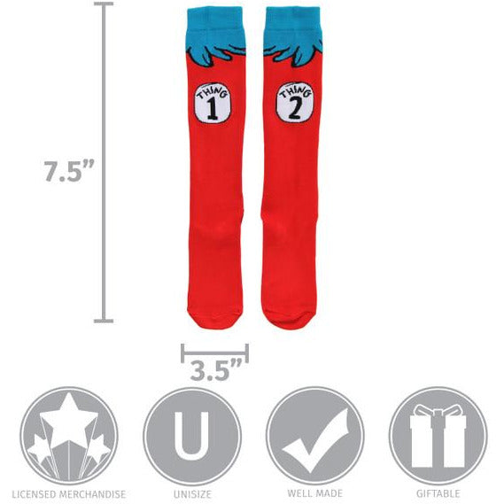 THING 1&2 COSTUME SOCKS ADULTS