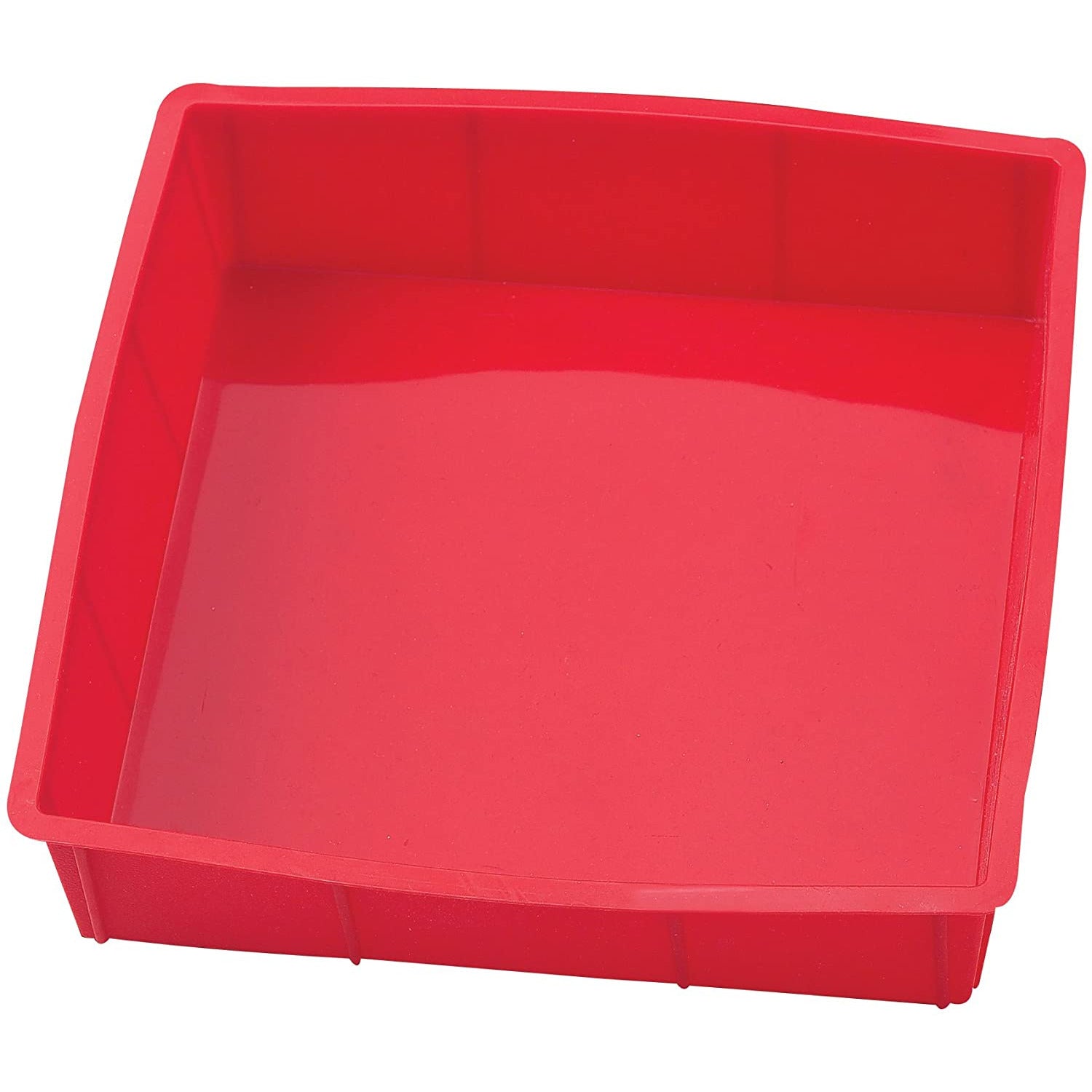 9" Square Cake Pan Non-Stick European Grade Silicone Red