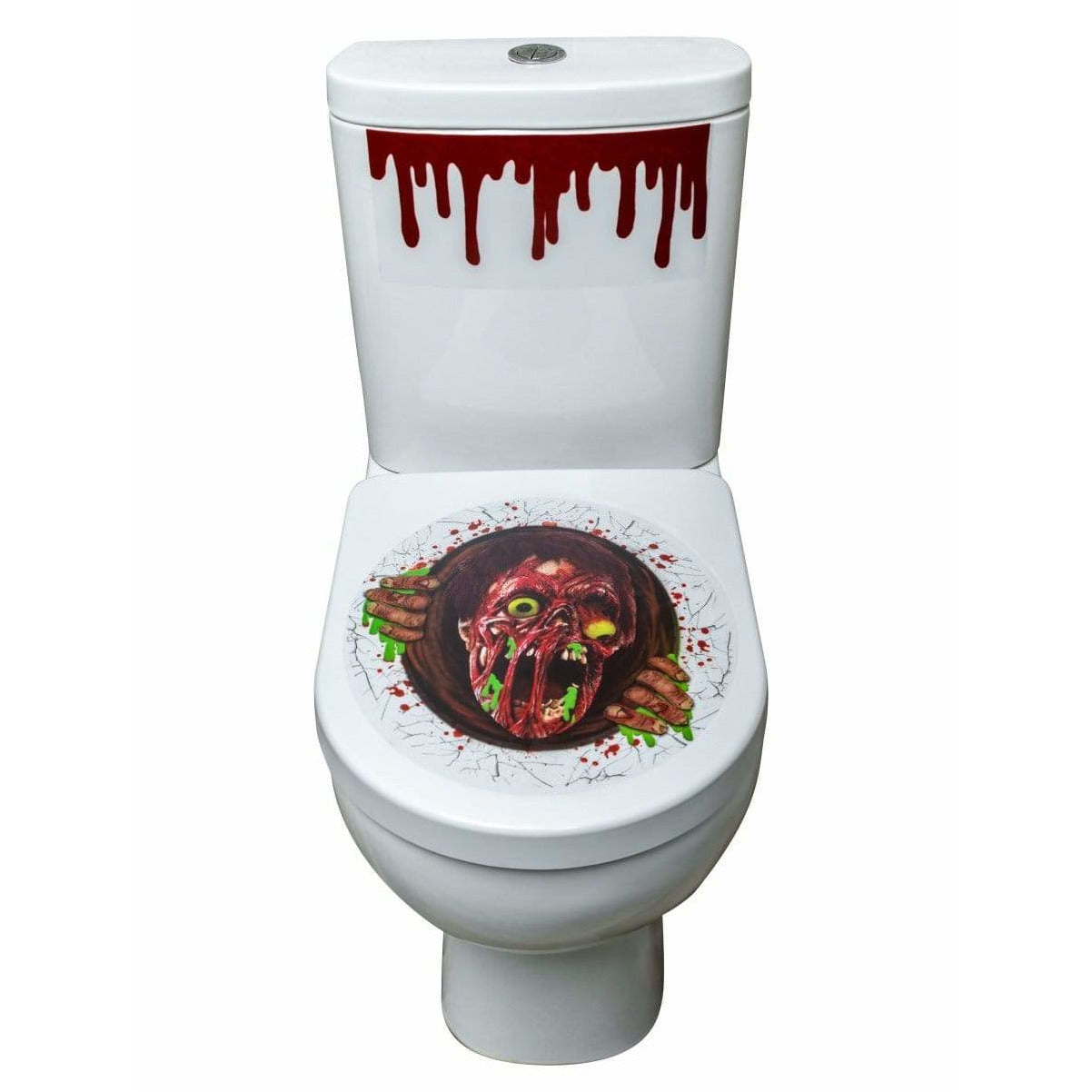 Zombie portal toilet seat stickers Red