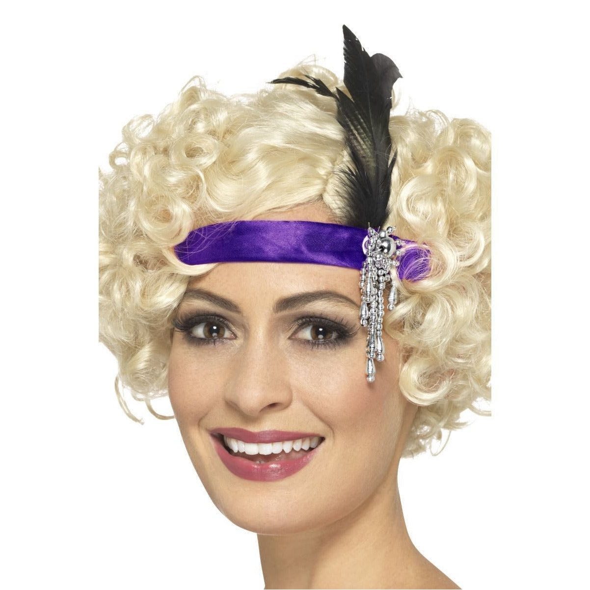 Purple Satin Charleston Headband Purple