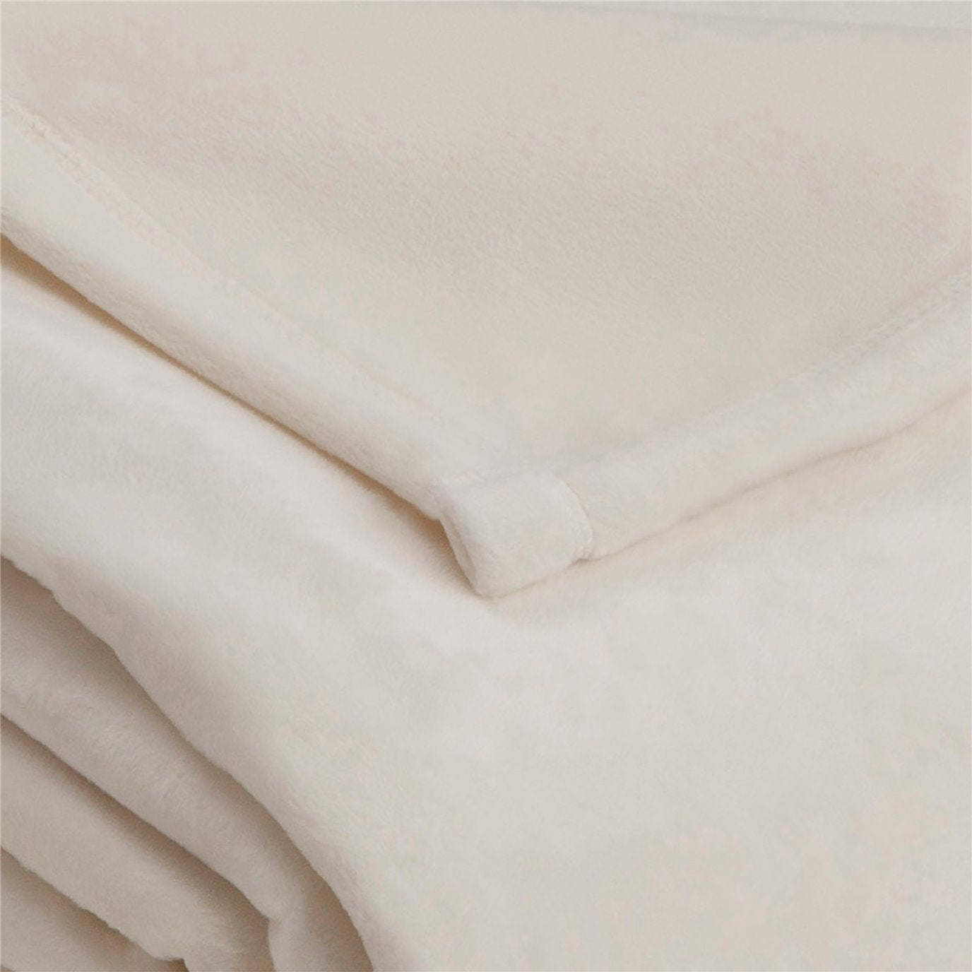 POLYESTER VELLUX PLUSH IVORY BLANKETS KING