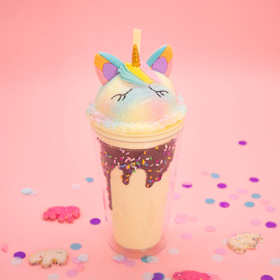 Unicorn Sccop Cane Tumbler Vanilla