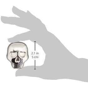 Skull Whiskey Ice Cubes Molds Set of 2 Silver