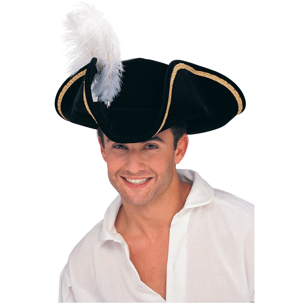 Tricorn buccaneer hat black