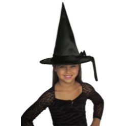 Black satin hat w/ black band