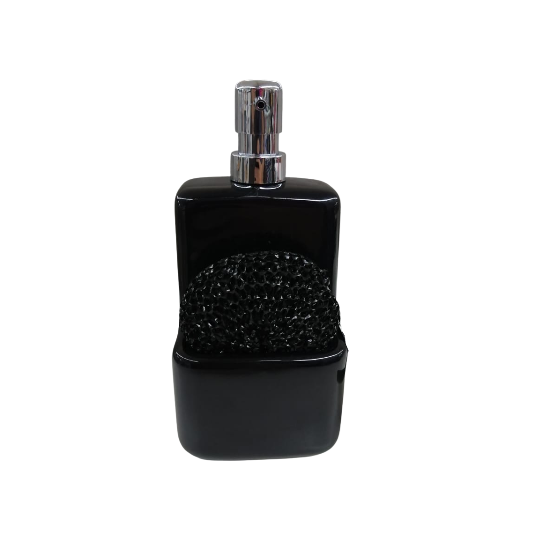 SQUARE CERAMIC SOAP PUMP GLOSSY BLACK