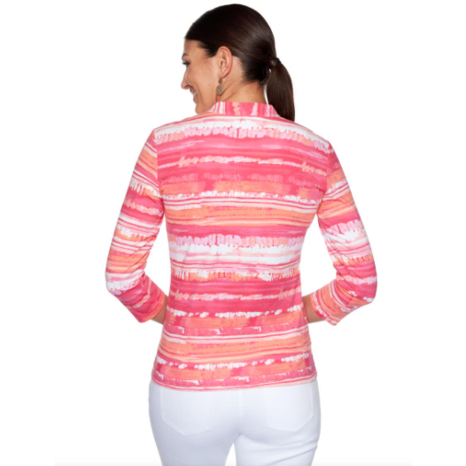 Blusa con diseño de lineas Fucsia Multicolor Ruby Rd X