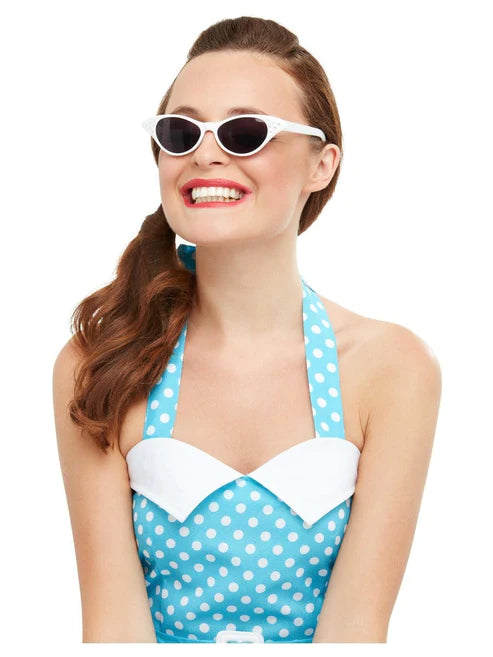 White Flyaway Style Rock & Roll Sunglasses