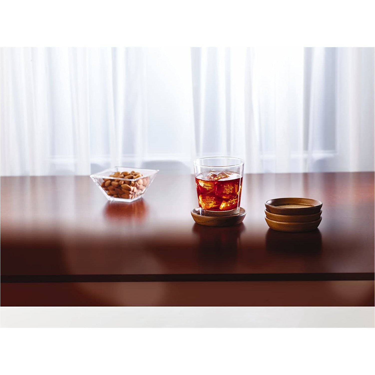 4PC Acacia Wood Coaster set