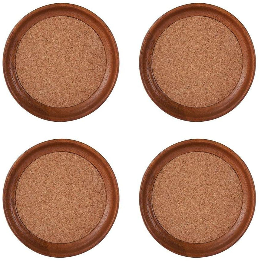 4PC Acacia Wood Coaster set