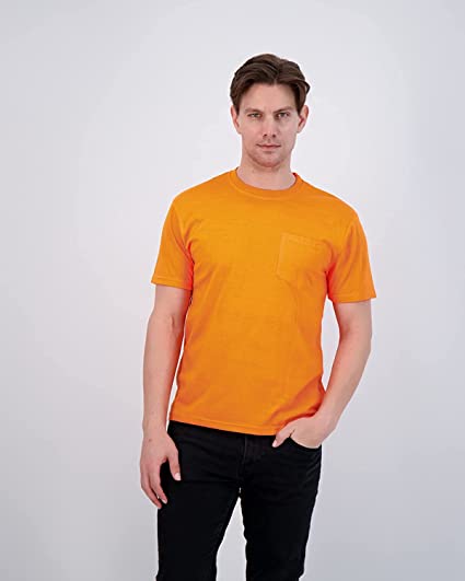 Crew Neck Short Sleeve Tee Neon Orange
