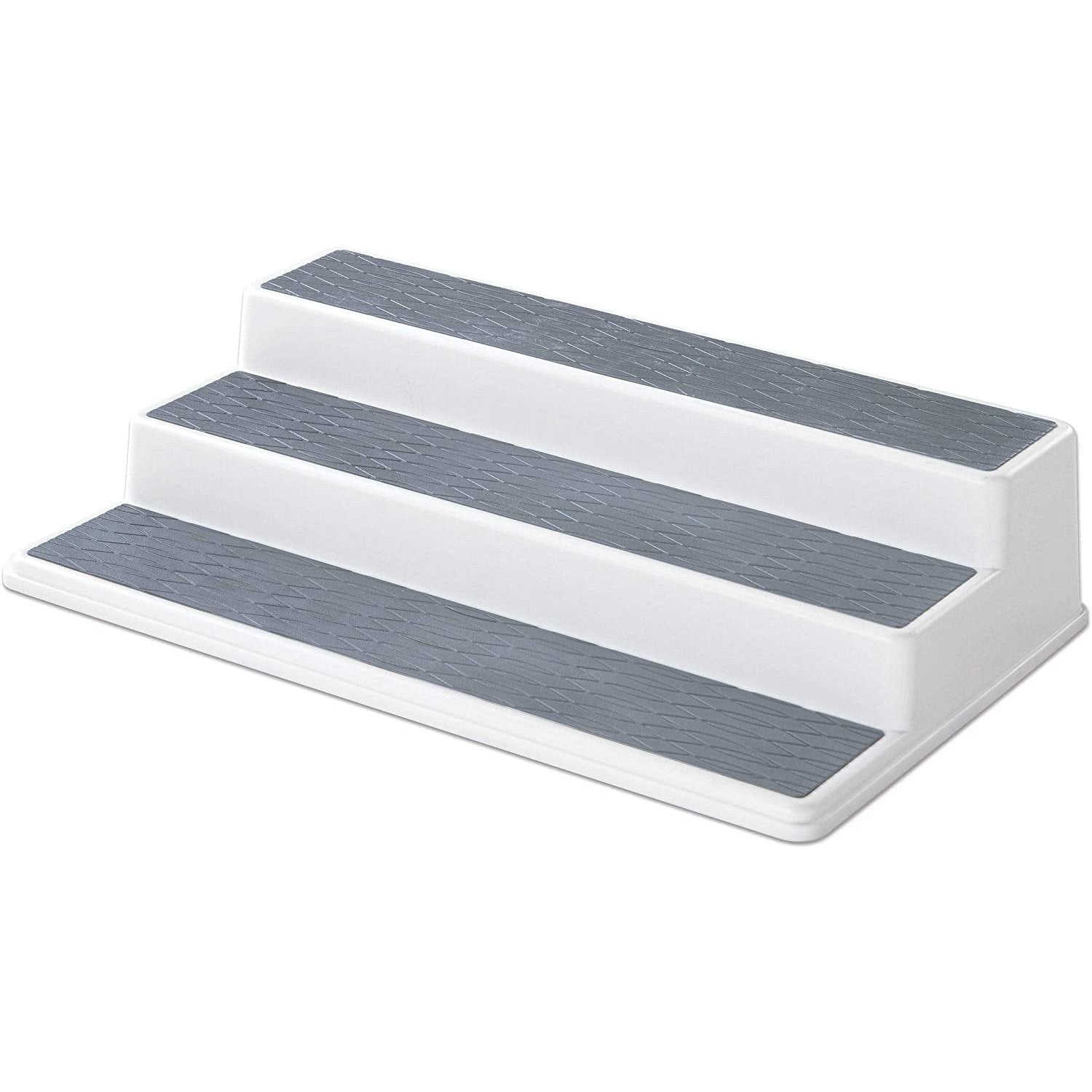 Non-Skid 3-Tier Spice Pantry Kitchen Cabinet Organizer 15" Gray