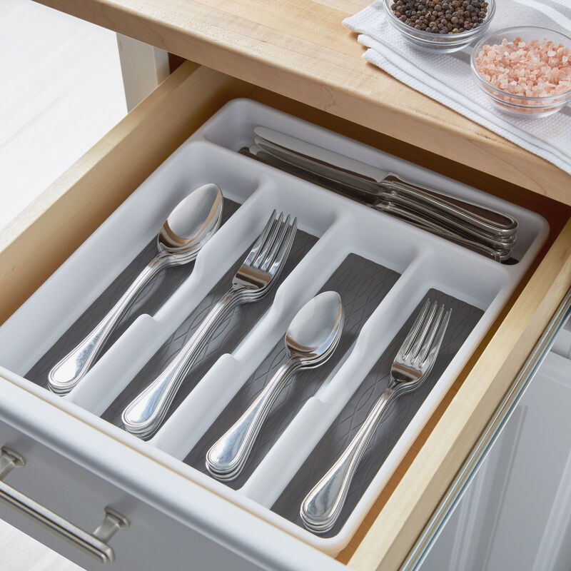 5 COMPARTMENT DRAWER ORGANIZER WHITE