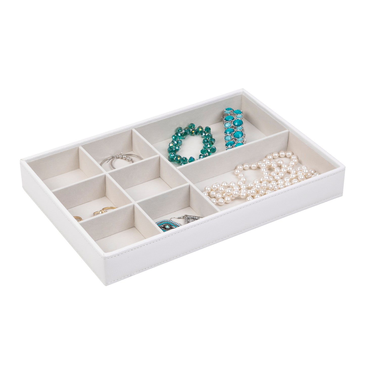 Jewelry Organizer 8-Compartment White
