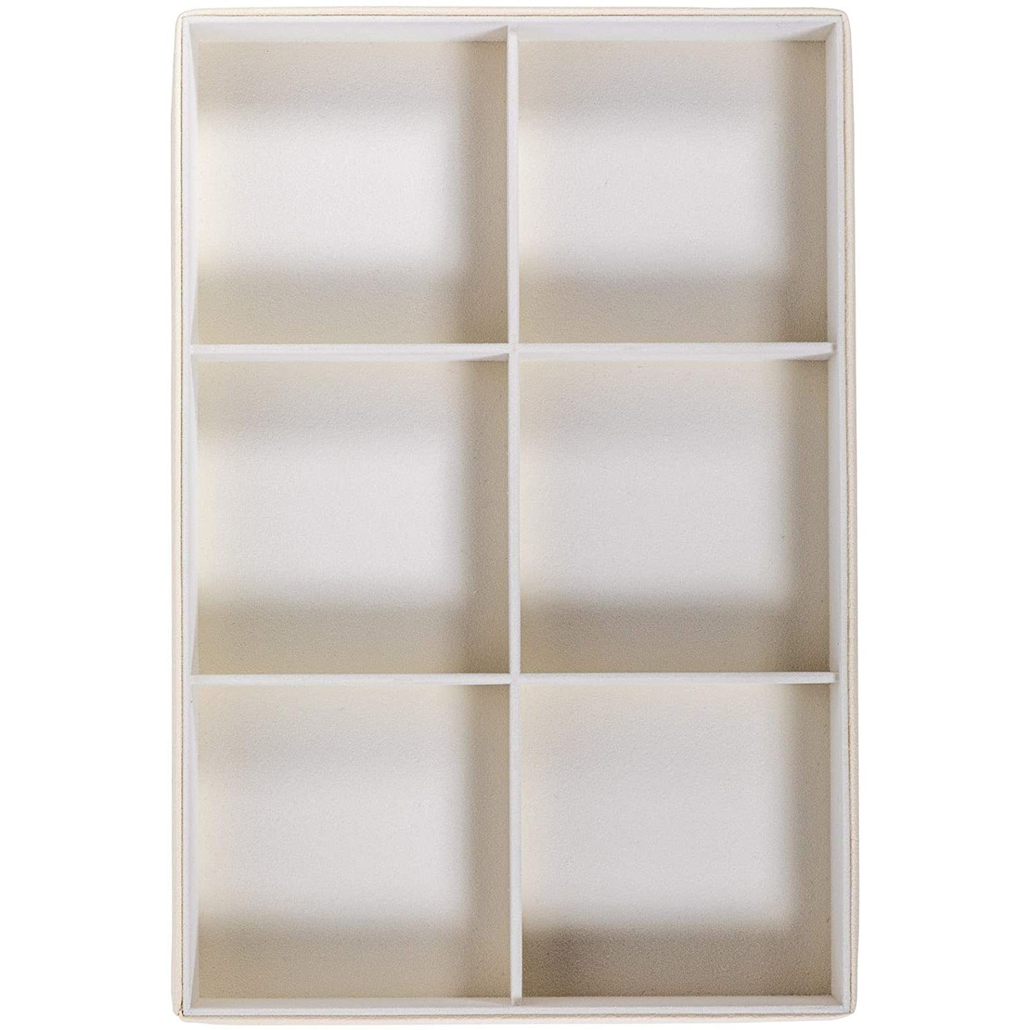 Jewelry Storage Organizer Tray 6-Compartment White