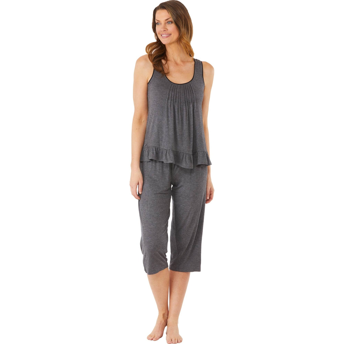 Casual chic capri pajama set Grey