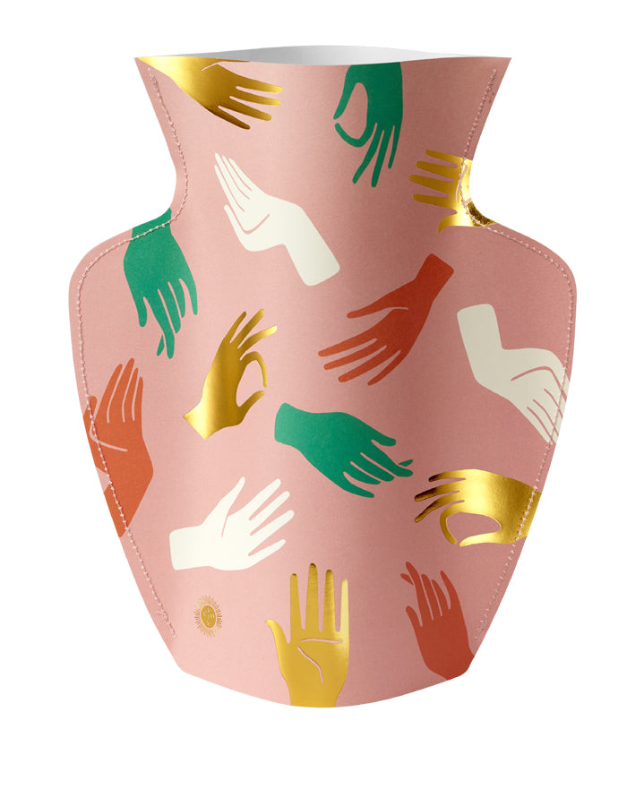 Paper Vase Hamsa Pink