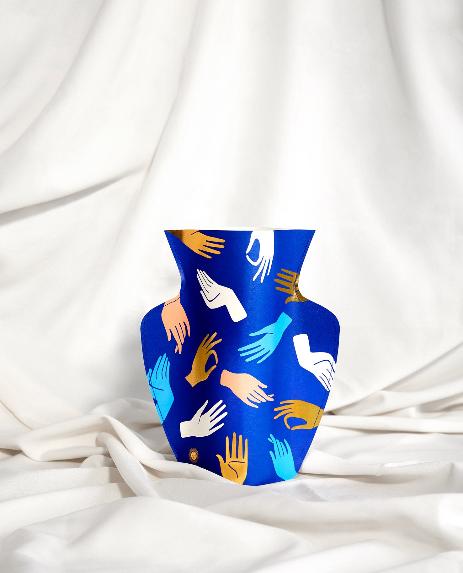 Paper Vase Hamsa Blue