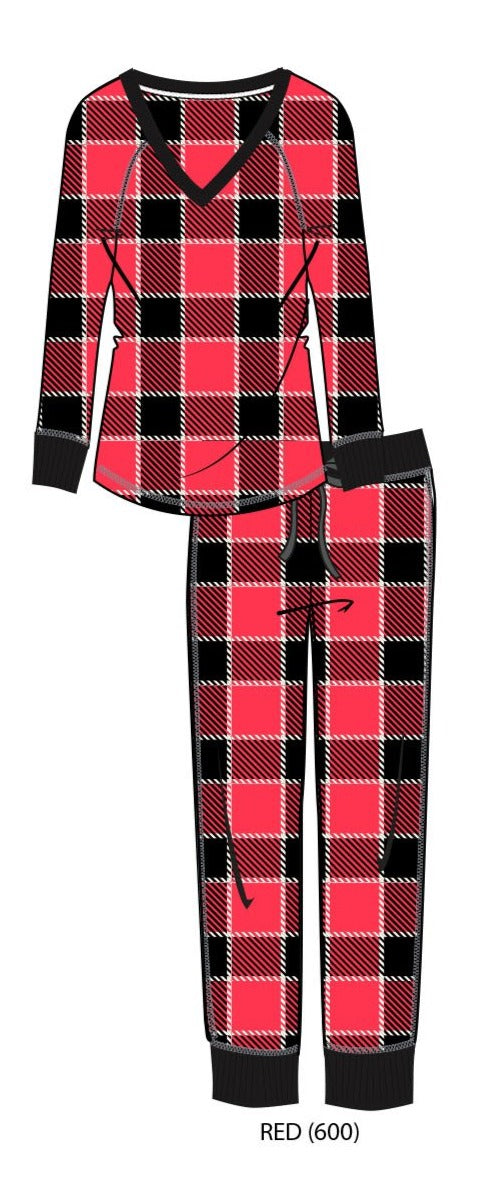 Fireside chat pj set red