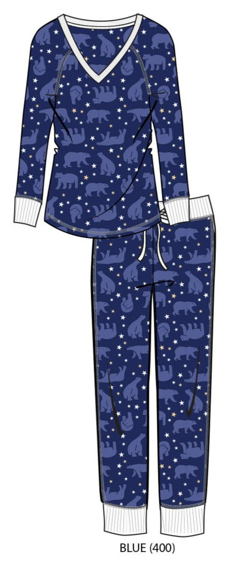 Fireside chat pj set Blue