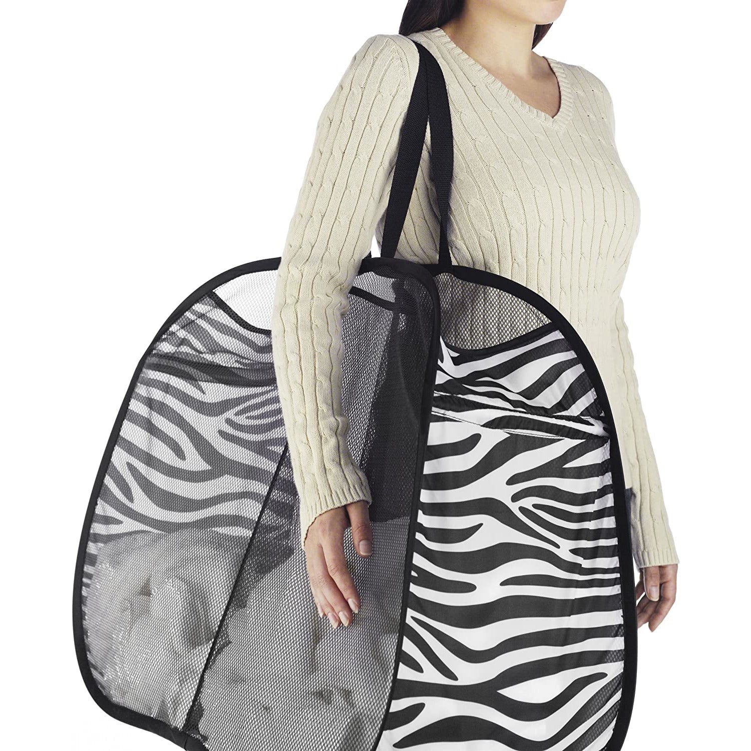 Pop and Fold Double Hamper Zebra