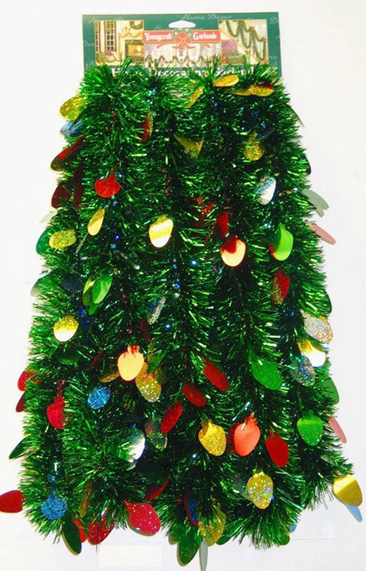 Holo Multi Colored Light Bulbs Garland 10"