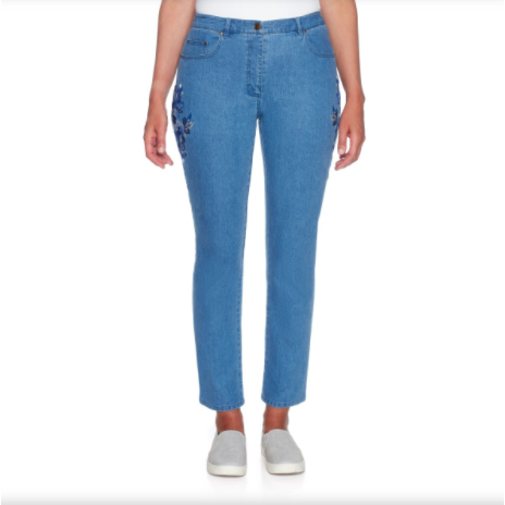Bue Denim Jeans w/ Design Ruby Rd X