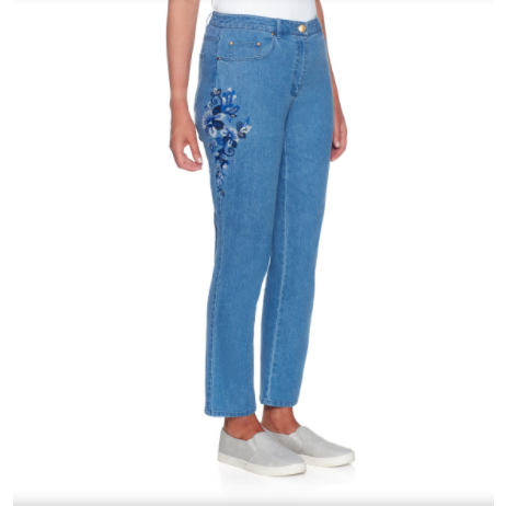 Bue Denim Jeans w/ Design Ruby Rd X