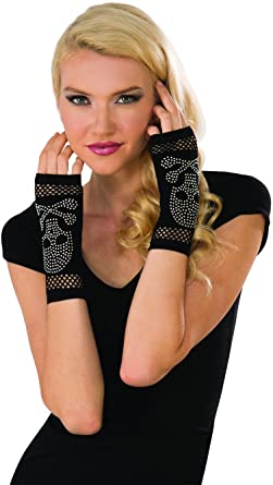 RHINESTONE SKULL FINGERLESS GL