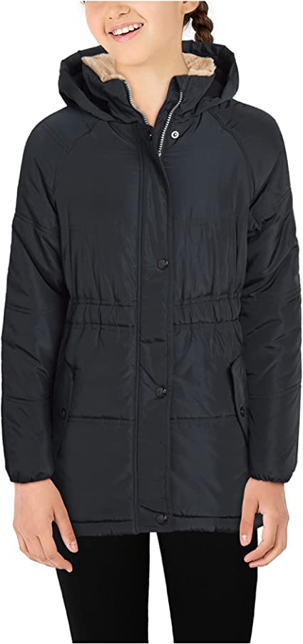 Faux Memory Puffer W / Elastic Black