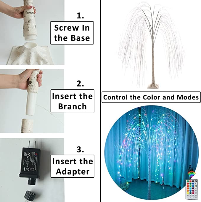 5" Lighted Weeping Willow Tree with 200ct Purple LED Lights