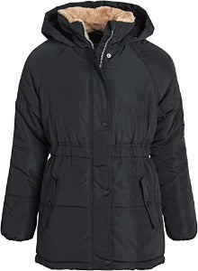 Faux Memory Puffer W / Elastic Black