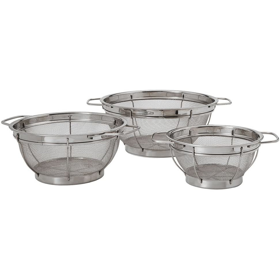 COLANDER SET 3 PIECE STAINLESS STEEL