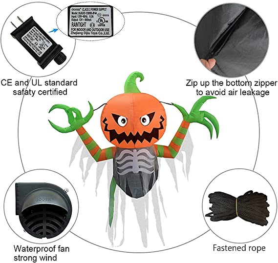 5.5 FT Tall Halloween Inflatable Flying Pumpkin