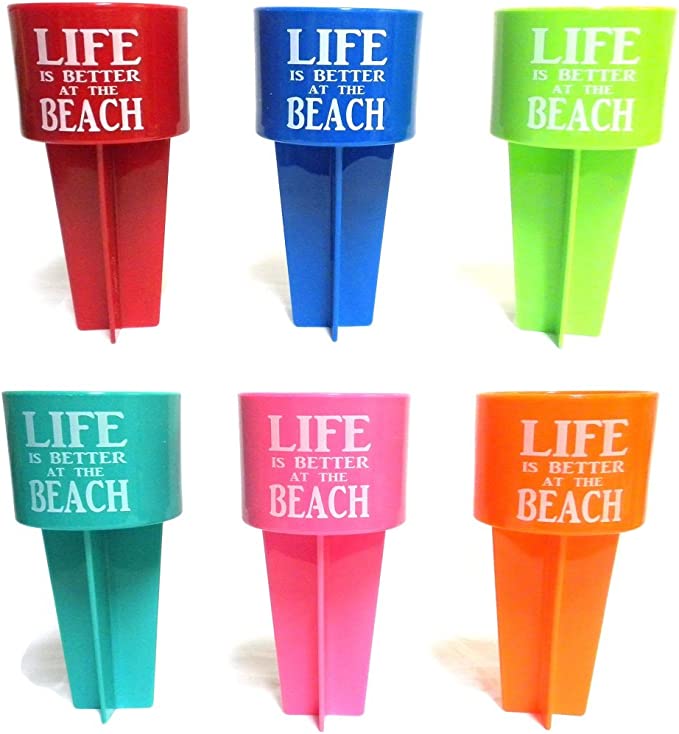 Beverage Holder Stake -Life At The Beach in 4 colors