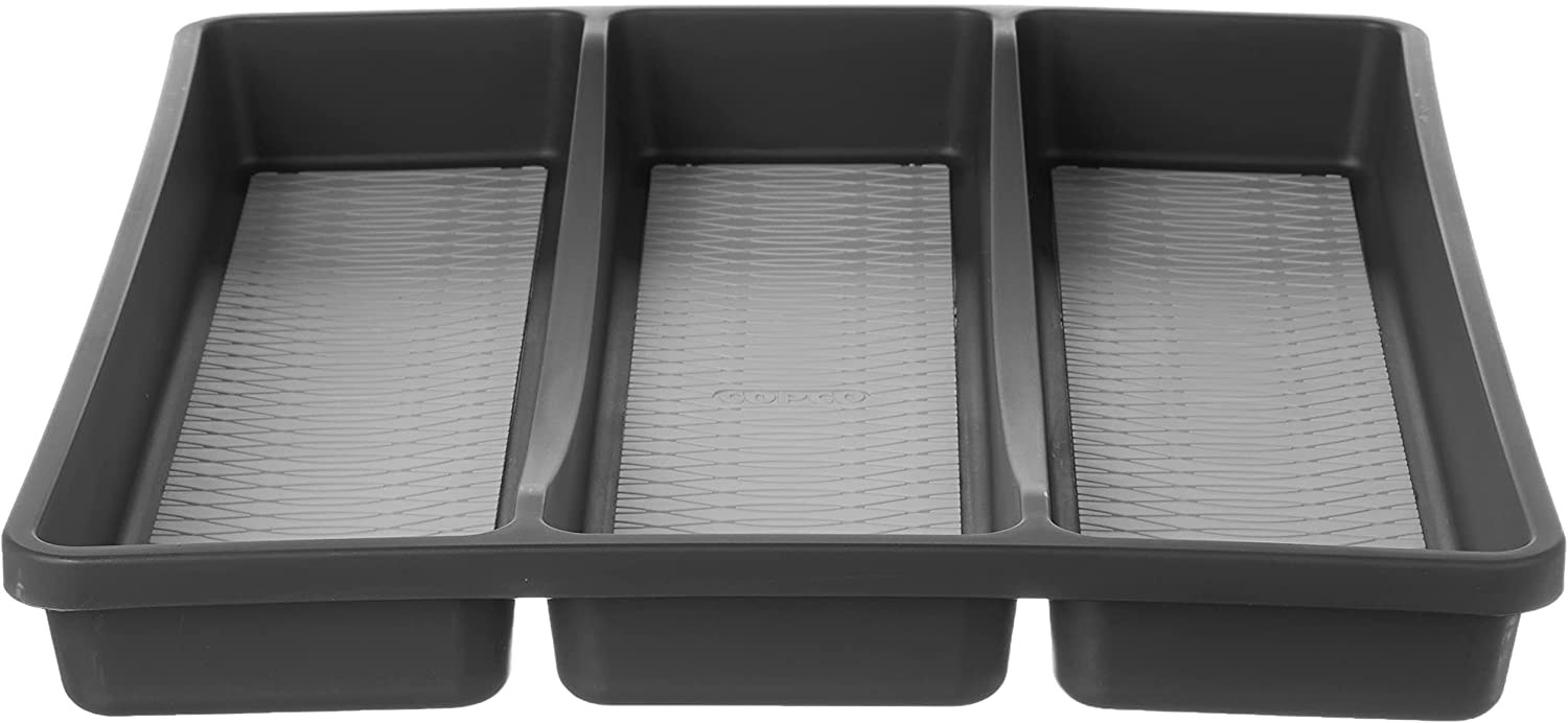 3 COMPARTMENT DRAWER ORGANIZER CHARCOAL