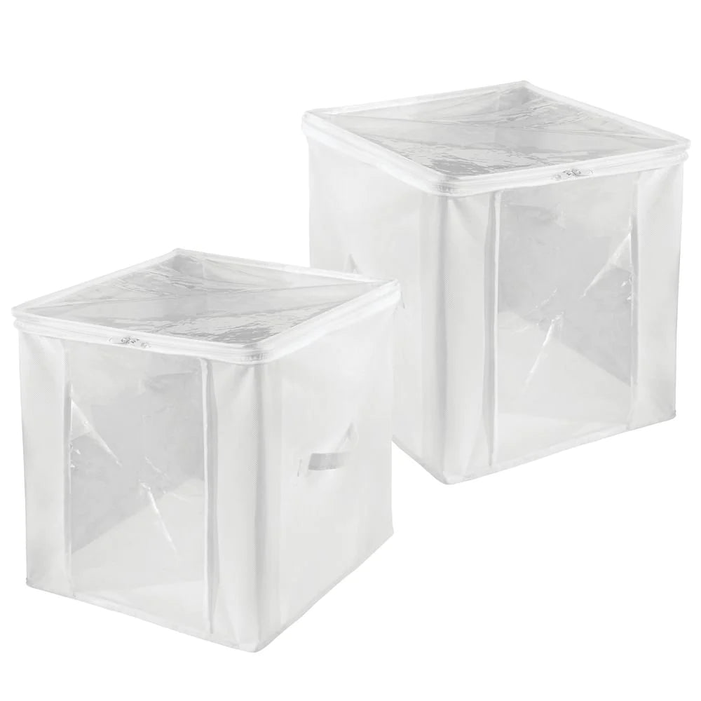 Storage Zipper Cube White/Clear Set 2