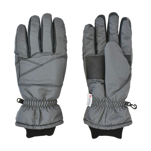 TASLON THINSULATE SKI GLOVE-GREY-BLACK
