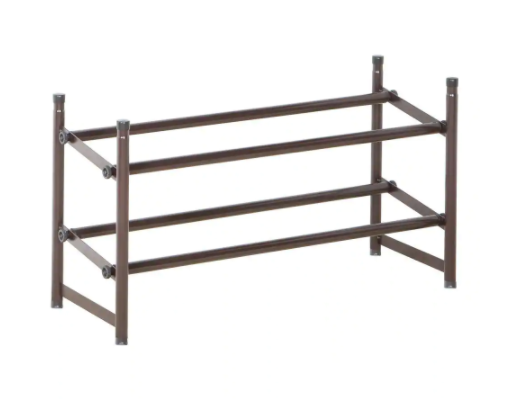 Stack/Telecope Shoe Rack Met Bronze