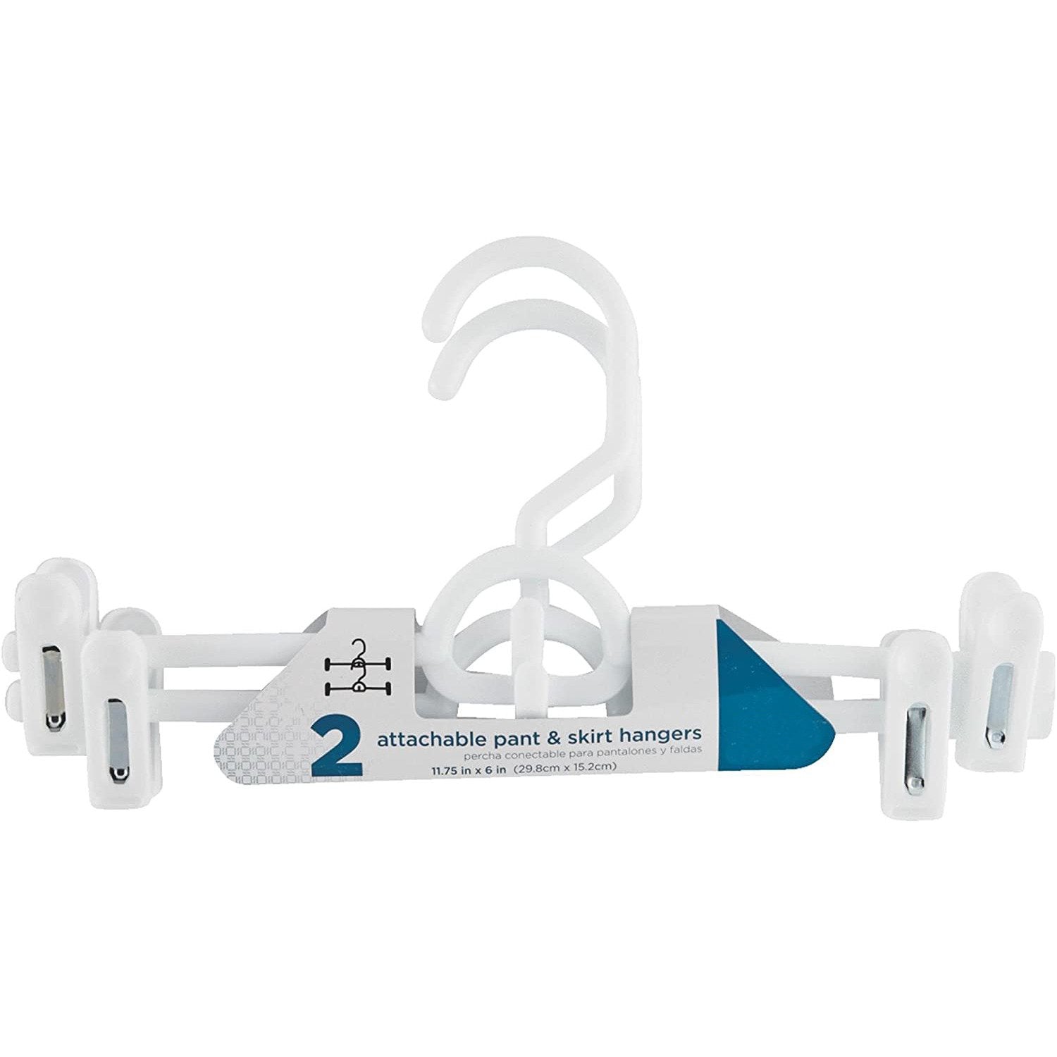 SET OF 2 POWER GRIP SKIRT HANGER WHITE