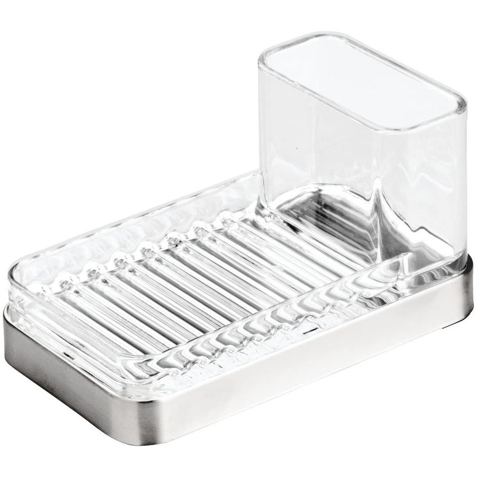 Soap & Scrub Center Clear/Brushed SS