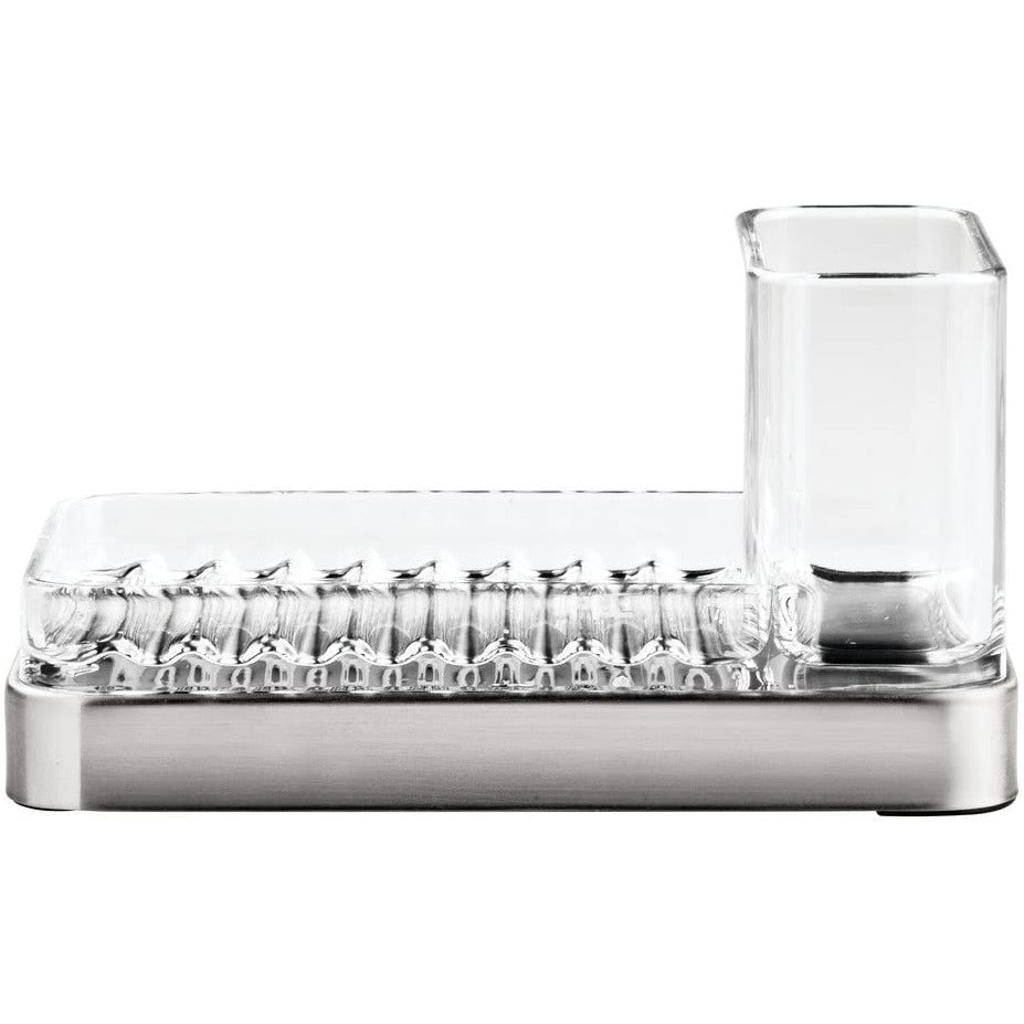 Soap & Scrub Center Clear/Brushed SS