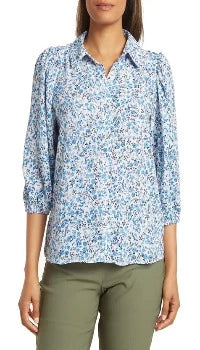 Blouse Blue Print - Nanette Lepore